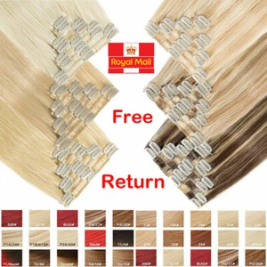 AAA + Clip en extensiones de cabello humano cabeza completa 8PCS Real Remy UK LIQUIDACIÓN BARATO - Imagen 1 de 30