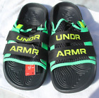 Under Armour slides sandals mens size 11.5, 12 black green yellow velcr OFFER nw