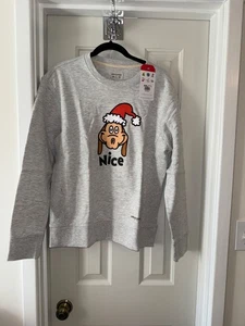 LIFE IS GOOD x THE GRINCH Crew donna Simply True Fleece GRIGIO/BELLO taglia MEDIA - Foto 1 di 2