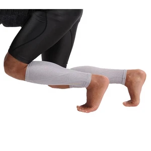 Phiten Titanium Heather Compression Calf Sleeves (Pair) - Heather Gray - Large - Picture 1 of 1