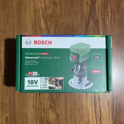 Bosch 18V Brushless Cordless Trim Router Inc 3mm Round Over Bit & Parallel Guide - Image 1 of 4