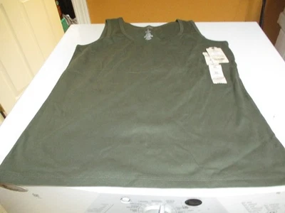 St. John's Bay Women's Tank Top Scoop Neck Cotton  XL New w Tags Sage Green - Image 1 of 4