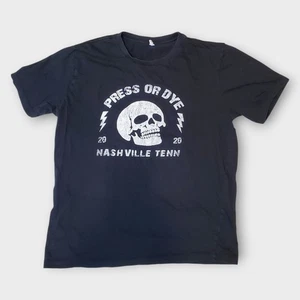 Press or Dye Alt. Apparel Skull T-Shirt Nashville TN 2020 Unlabeled (fits M) - Picture 1 of 5