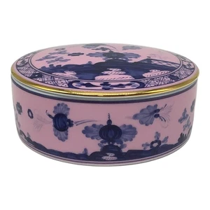 Richard Ginori Oriente Italiano Azalea Trinket Box UNUSED Round Lidded Box Italy - Picture 1 of 10