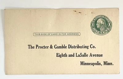 George Washington 1 Cent Procter And Gamble Post Card Order Form - Image 1 of 3