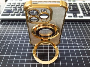 Gold Glittering Kickstand Case with MagSafe for Apple 6.1" iPhone 15 Pro - Picture 1 of 11
