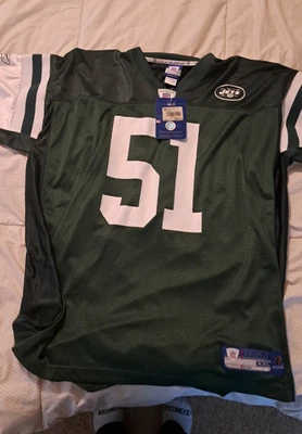 New York Jets Vintage Reebok NFL On Field Jersey Mens 2XL Green Jonathan Vilma - Image 1 of 4