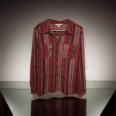 Studio Works рубашка большой рулон вкладка длинным рукавом верхний воротник шеи карманы на пуговицах - Изображение 1 из 4