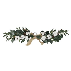 Northlight 25.5" White Winter Flowers and Foliage Twig Swag - Unlit - Picture 1 of 3