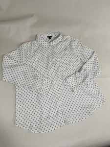Ann Taylor Button Up Long Sleeve Bow Pattern Size XXL - Picture 1 of 6