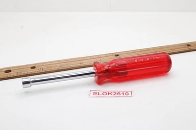 Destornillador de tuerca SAE de 6 puntos Vaco S8M 1/4" mango rojo transparente 6,5" EE. UU. Foto 1 de 4