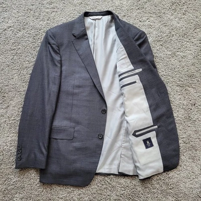 Samuelsohn Colombo Super 150 ICEWOOL Blazer Men's 42 R Gray Blue Check BENNETT - Image 1 of 4