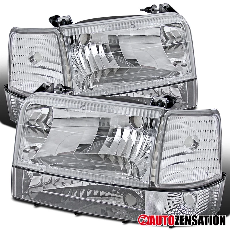 Fit 1992-1996 Ford F150 F250 F350 Bronco Headlights+Corner Bumper Signal Lamps Foto 1 de 4