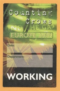 Counting Crows 2009 Saturday Nights Concert Tour WORKING Backstage Pass - Picture 1 of 1