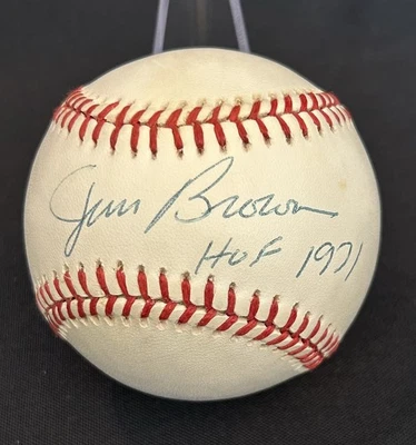 Jim Brown HOF 1971 Cleveland Browns Signed OAL Bobby Brown Baseball PSA/DNA - Image 1 of 4
