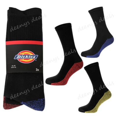 1-12 Pairs DICKIES Mens Industrial Crew Boot Work Socks Thick Heavy Duty 6-11