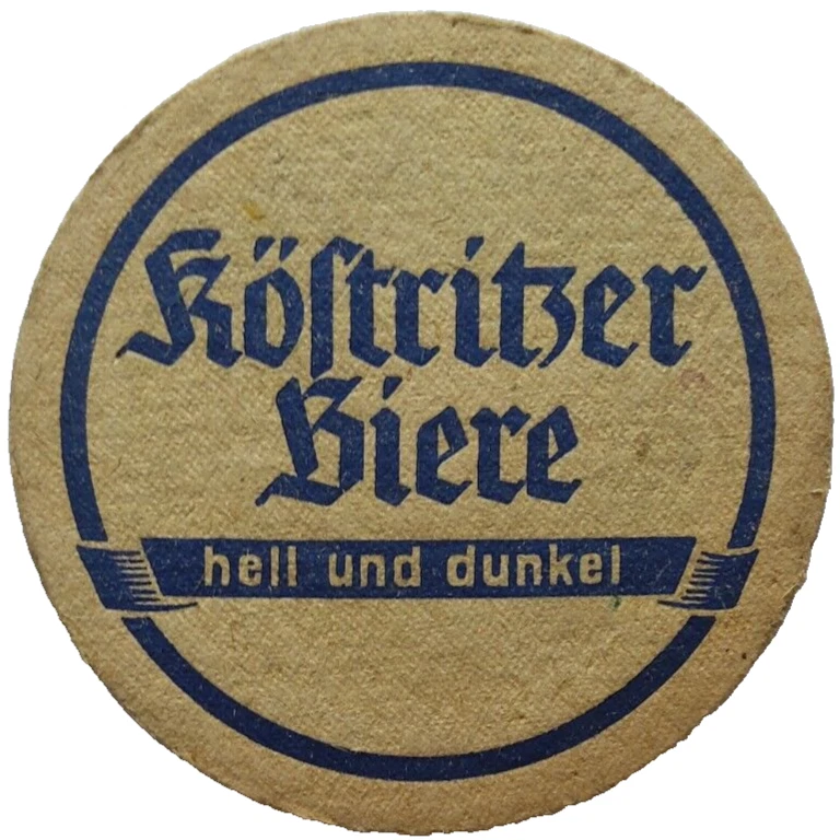 ALTER DDR BIERDECKEL VEB KÖSTRITZER BRAUEREI Biere hell und dunkel Bierfilze - Bild 1 von 2