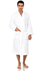 Mens Robe, 100% Cotton Luxury Bathrobe, Soft Terry Cloth Towel Robe for Men X... - Picture 1 of 6