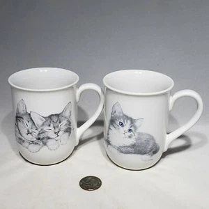 Set aus 2 Otagiri Katze Kätzchen Tassen 10 Unzen Jonah's Workshop Japan EUC - Bild 1 von 7