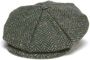 Hanna Hats Tweed Eight Piece Cap Newsboy Peaky Blinders Hat Made in Ireland - Picture 1 of 32
