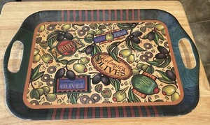 2 Handled Serving Tray “Variety Of Olives” 16x12” Never Used - Picture 1 of 1