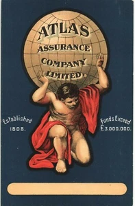 Advertising Poster. Atlas Assurance Company. Atlas & Globe. - Photo 1 sur 2