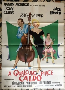 VINTAGE ORIGINAL ITALIENISCHES FILMPOSTER Some Like It Hot MARILYN MONROE CURTIS - Bild 1 von 9