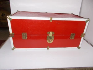 Vintage 1950s Doll Wardrobe Case Steamer Trunk 21" X 9.5" X 10" - Picture 1 of 7