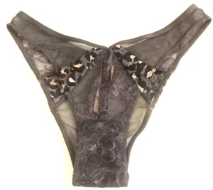 Bragas Brasileñas Victoria's Secret Gris Leopardo Estampado Animal Talla XS Malla Dividida - Imagen 1 de 12