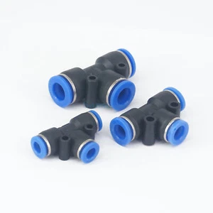 5pcs Tube O/D 4/6/8/10/12mm Pneumatic Tee Push In Connector Air Fitting - Picture 1 of 3