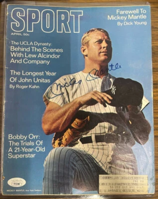 Mickey Mantle Signed Autographed April 1969 Sport Magazine JSA - Image 1 of 3