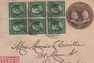 374a or 331a - COMPLETE BOOKLET PANE - APR 3, 1911 REG Cover MO to NY - RARE GEM - Picture 1 of 3