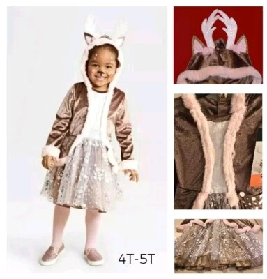 Disfraz de Halloween para niños pequeños ciervo cervatillo 1 pieza vestido tutú completo niña 4T 5T Hyde Eek Foto 1 de 4