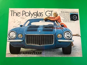 1970 CHEVROLET CAMARO VINTAGE PRINT AD ADVERTISEMENT PRINTED 2 PAGE GOODYEAR - Bild 1 von 1
