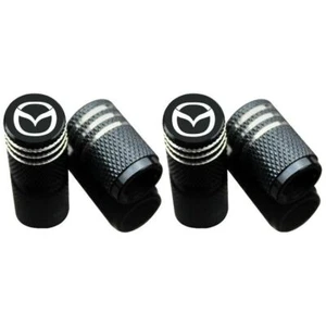 4PCS Black Wheel Tire Cap Air Valve Stem Cover Accessories for Mazda 3 6 9 CX5 - Picture 1 of 2