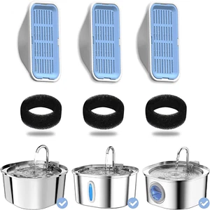 PEKTACO Cat Water Fountain Filters Replacement & Pre-Filter Sponges for 3.2L/108 - Imagen 1 de 18