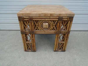Fretwork Bamboo Table coffee side End Chinese Chippendale Rattan West Indies - Picture 1 of 9