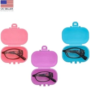 \Faltbares buntes Kunststoff Brillen Hartschalenetui 3 Stück Set blau lila pink neu - Bild 1 von 4