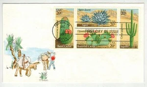 CACTUS PHOENIX ARIZONA BLOCK OF 4 STAMPS 1942/1945 HANDPAINTED WATERCOLOR CO. - Picture 1 of 1