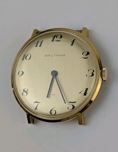 Vtg Waltham 17 Jewel Manual Wind Men's Watch Gold Tone 34mm Gents - Picture 1 of 10