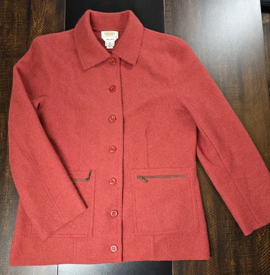Chaqueta Talbots Mezcla Alpaca Lana Coral Naranja Quemado Blazer Top Pequeña talla Mediana Foto 1 de 4