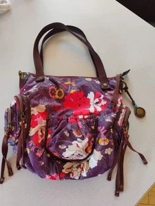 Sakroots Artists Circle Satchel Purple Floral Shoulder HandBag Purse - Picture 1 of 10