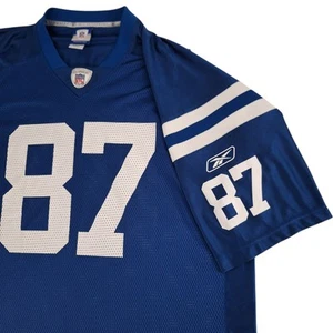 Reebok Indianapolis Colts Jersey Mens XL Blue Reggie Wayne #87 WR NFL EUC - Picture 1 of 14