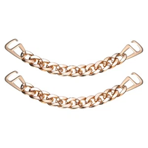 2pcs Shoe Charm Chain Rhinestones Shape for Shoes Decoration, Rose Gold - Picture 1 of 6