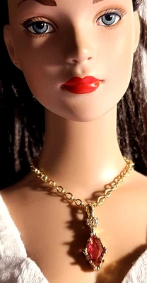 JANUARY BIRTHSTONE 18KT GOLD FILLED NECKLACE for 16" TONNER TYLER/SIMILAR (J48 - Image 1 of 3