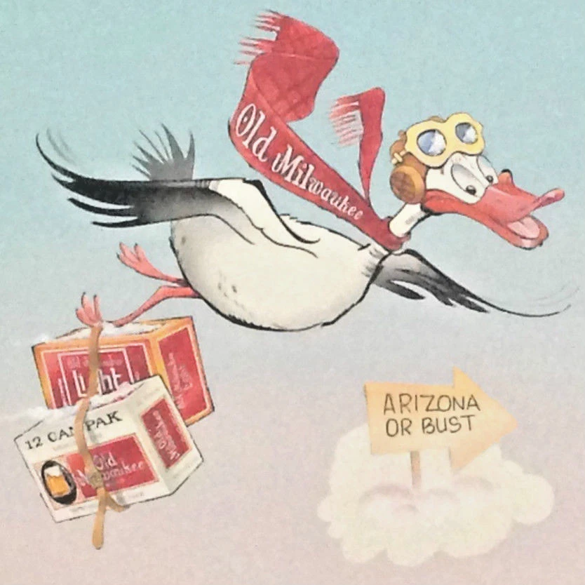 Old Milwaukee Beer Original Art Illustration signed by artist Thel Arthur - Image 1 of 4