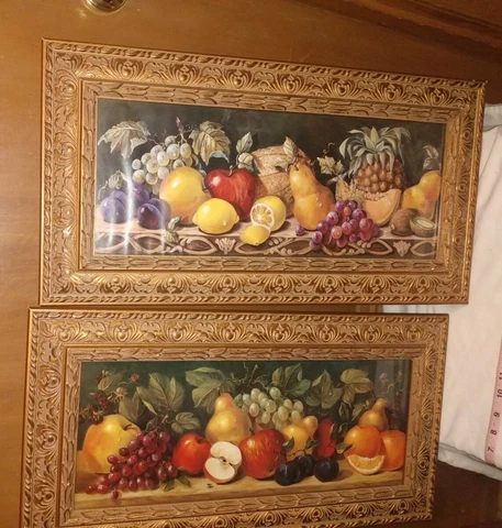 COLLECTIBLE PICTURE FRUIT LEMON PLUM GRAPE APPLE PINEAPPLE ORANGE GOLD BRONZE 2 Cover
