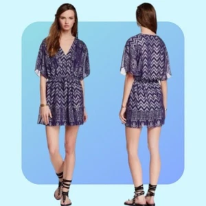 Free People Love Your Chaos Purple Violet Blue Silver Metallic SS Dress S NWT - Picture 1 of 13
