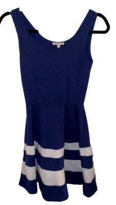 Vestido Charlotte Russe Para Mujer Talla XS Azul Blanco Línea A Patinador Informal Verano Foto 1 de 4
