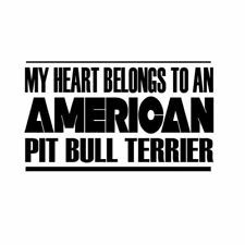 My Heart Belongs To An American Pit Bull Terrier Car Laptop Decal Sticker